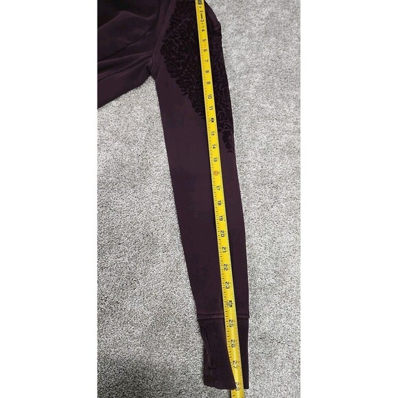 Lululemon Floral Flock Pullover Sweatshirt Black Berry Women's Size 4 - Picture 7 of 8